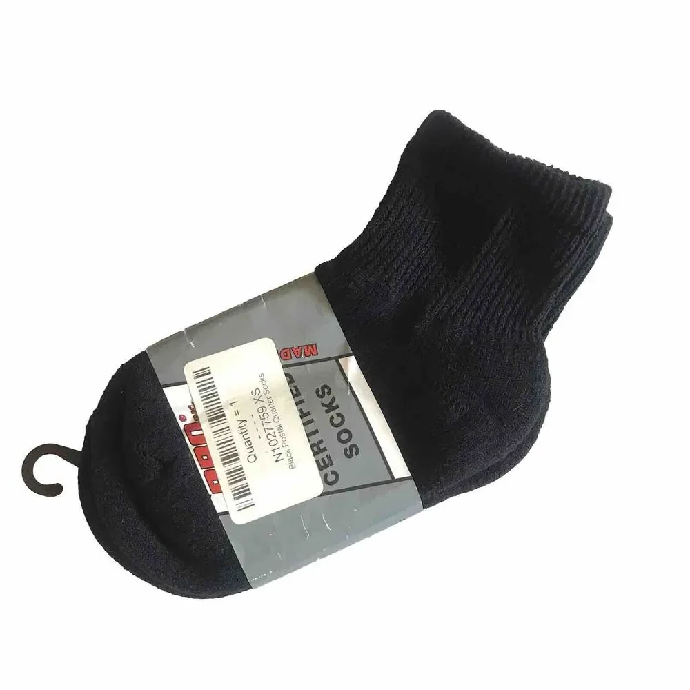 NWT PRO FEET USPS Certified Black Quarter Socks Wmn Size 7-9 XS Fits 12.5-5 Shoe